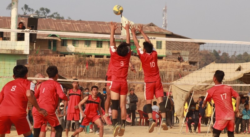 Players in action during a volleyball match at the 49th CASA session on February 18.